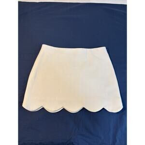 Topshelf White Skirt Scallop Hem Women's Size 10
